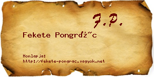 Fekete Pongrác névjegykártya
